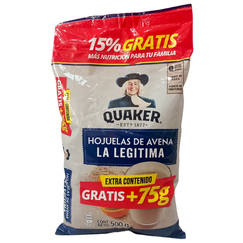 AVENA QUAKER HOJUELAS LA LEGITIMA 500G