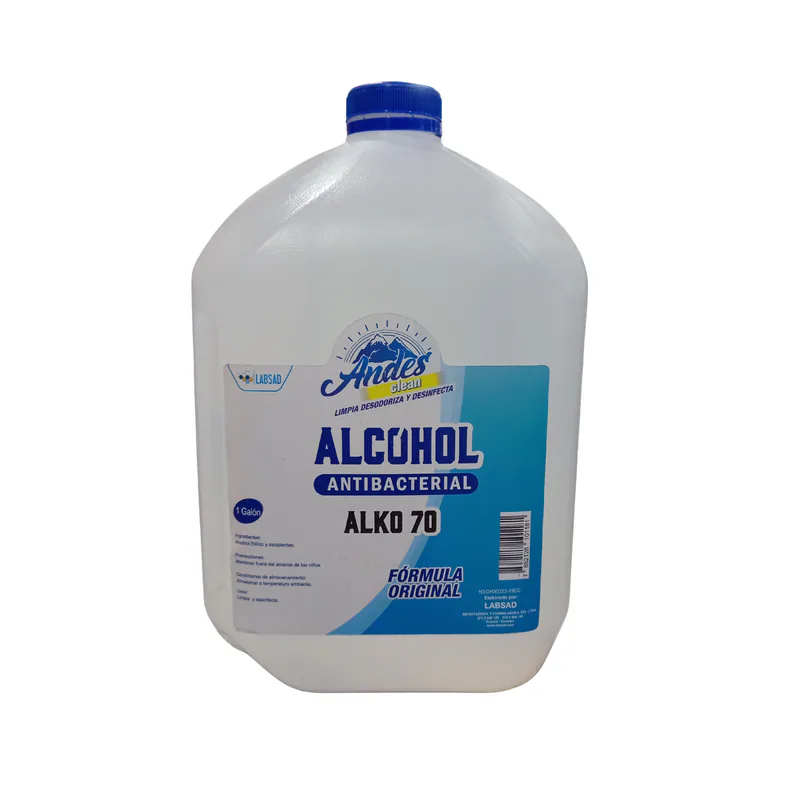 ALCOHOL ANTISEPTICO ANDES 70 GALON