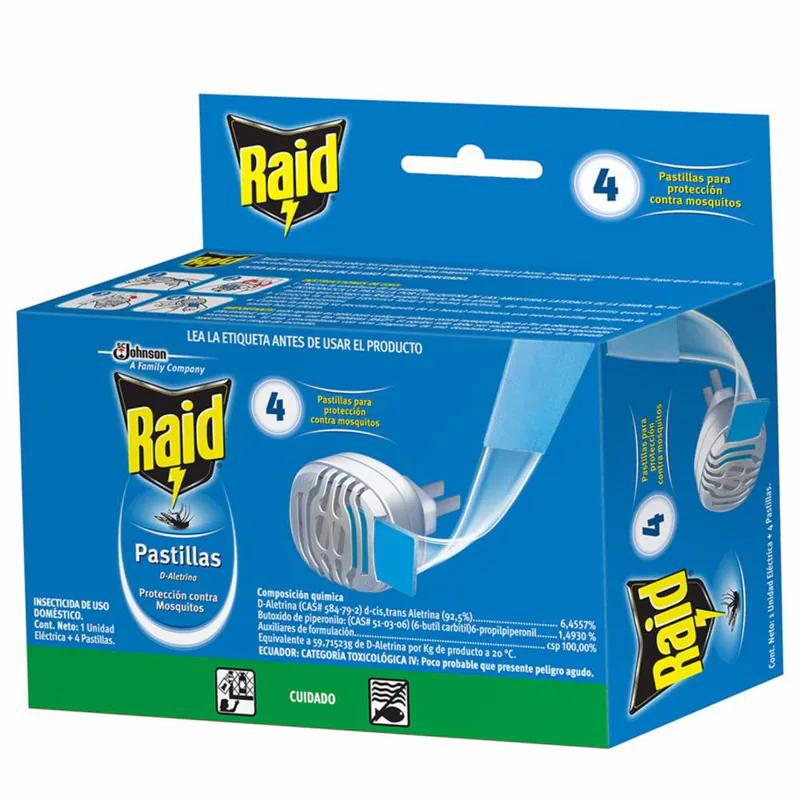 INSECTICIDA RAID-UNIDAD ELECTRICA 4 PLAQUITAS