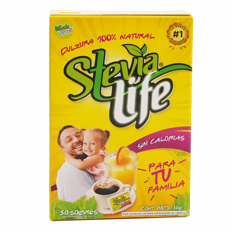 STEVIA LIFE ENDULZANTE CAJITA 50G X 50SOBRES