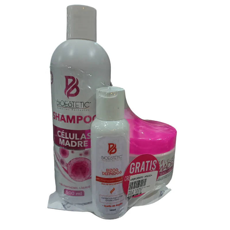 PACK X 3 BIOESTETIC SHAMPOO/TRATA CELULAS MADRE