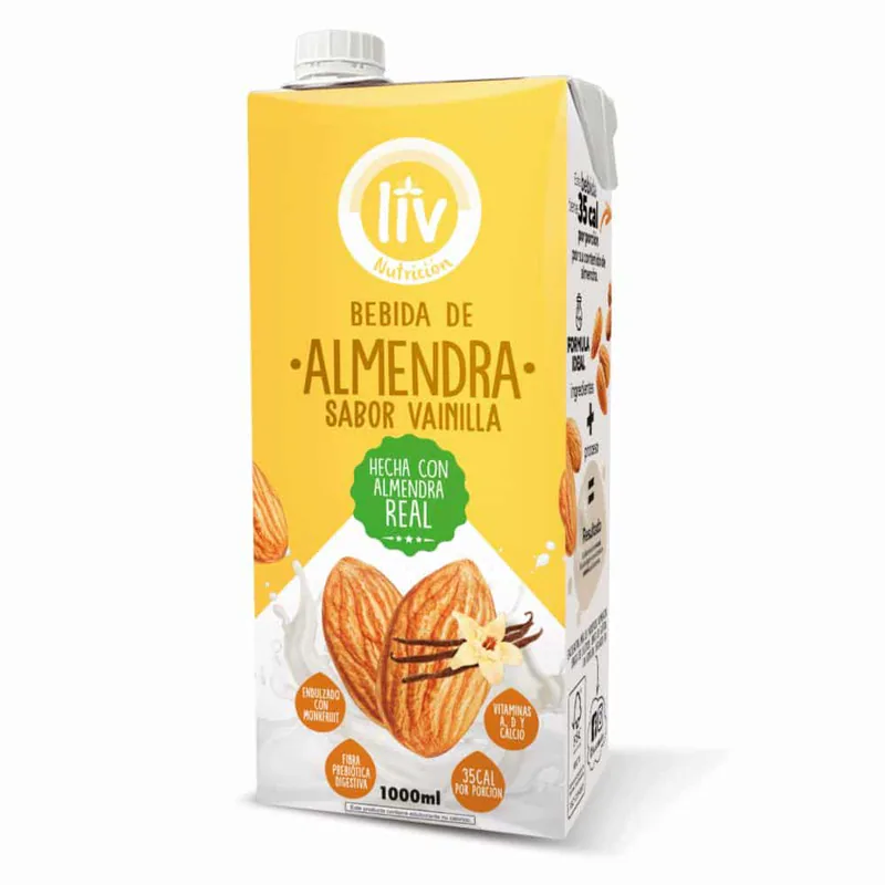 BEBIDA DE ALMENDRA SABOR VAINILLA LIV 1L