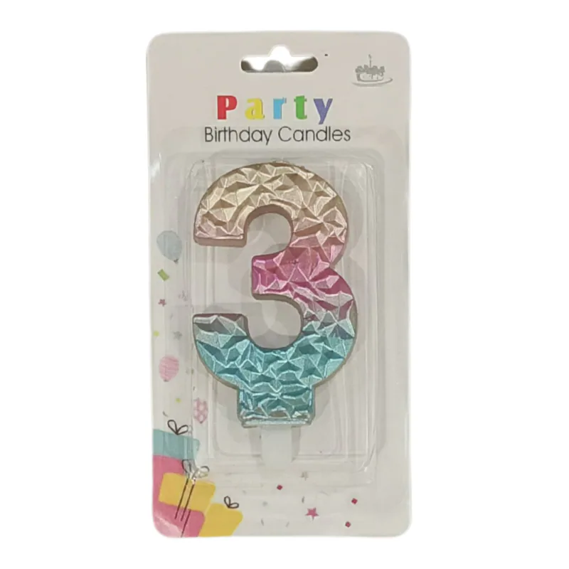 VELA MULTICOLOR NUMERO 3 PARTY