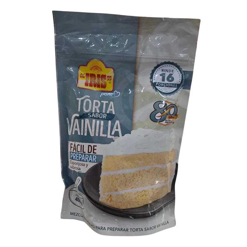TORTA SABOR VAINILLA IRIS CAJA 450G