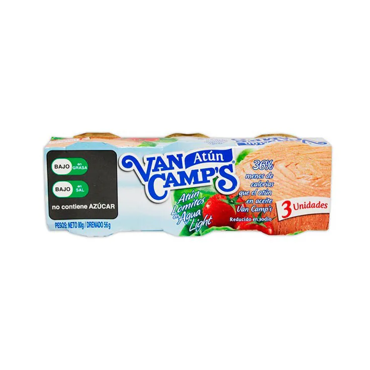 THREEPACK ATUN VAN CAMPS LIGHT AGUA 80G