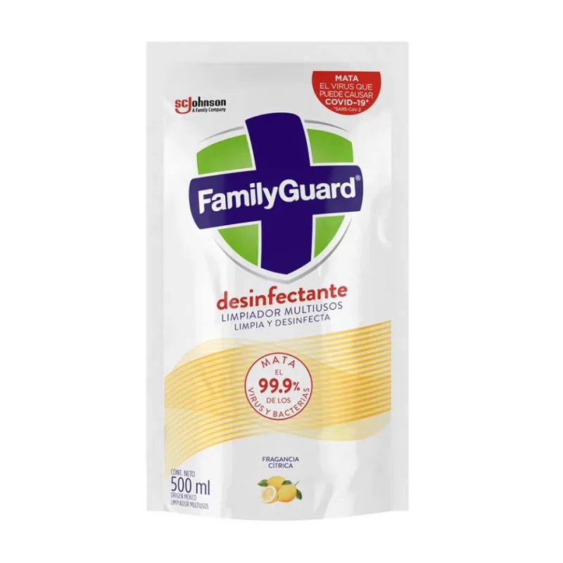 DESINFECTANTE FAMILY GUARD CITRUS DOY PACK 500 ML.