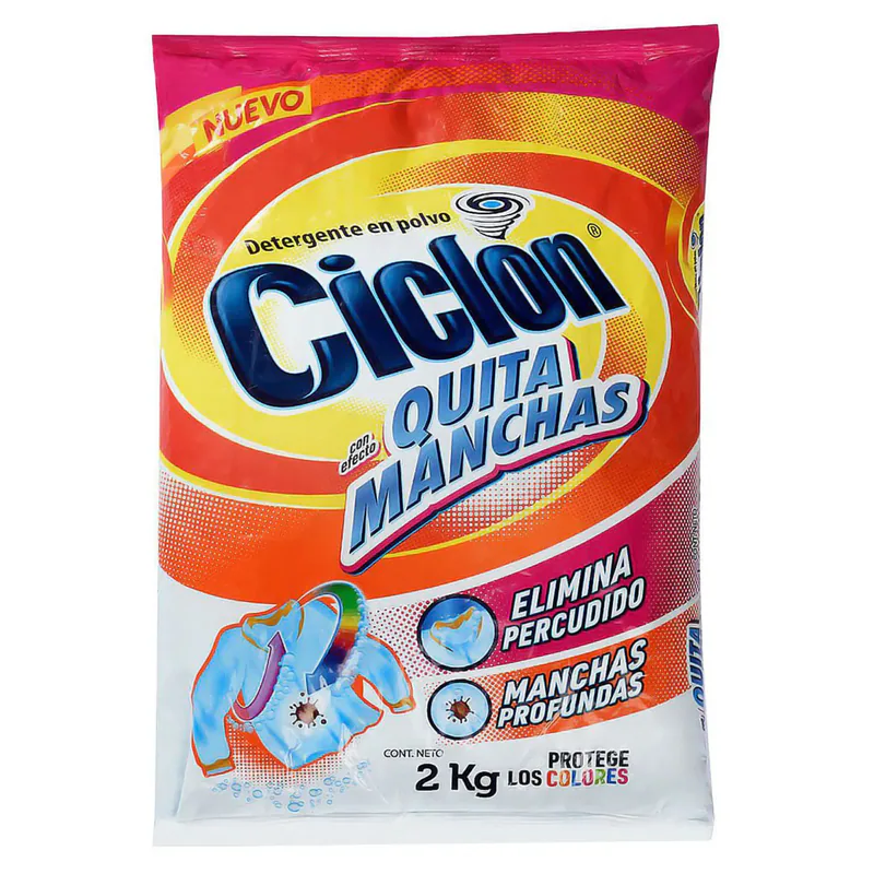 DETERGENTE CICLON POLVO QUITA MANCHAS 2KG