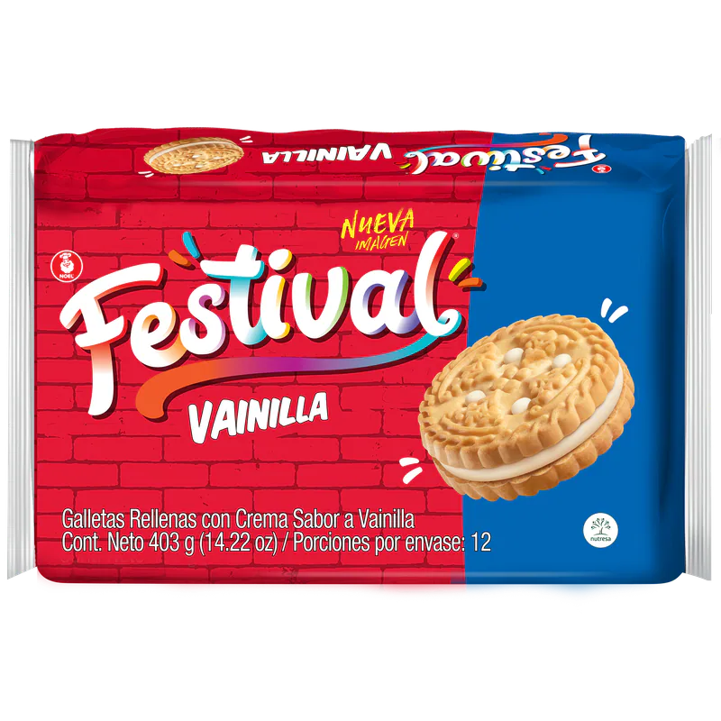 GALLETA FESTIVAL VAINILLA FUNDA 403G X12UND