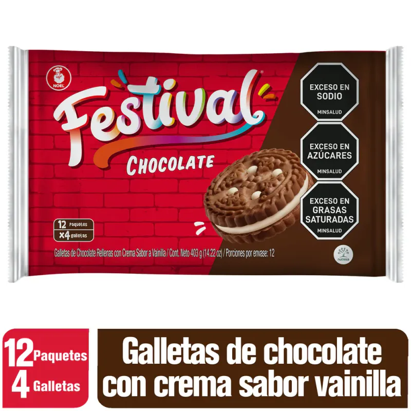 FESTIVAL CHOCOLATE FUNDA X12UND 403G