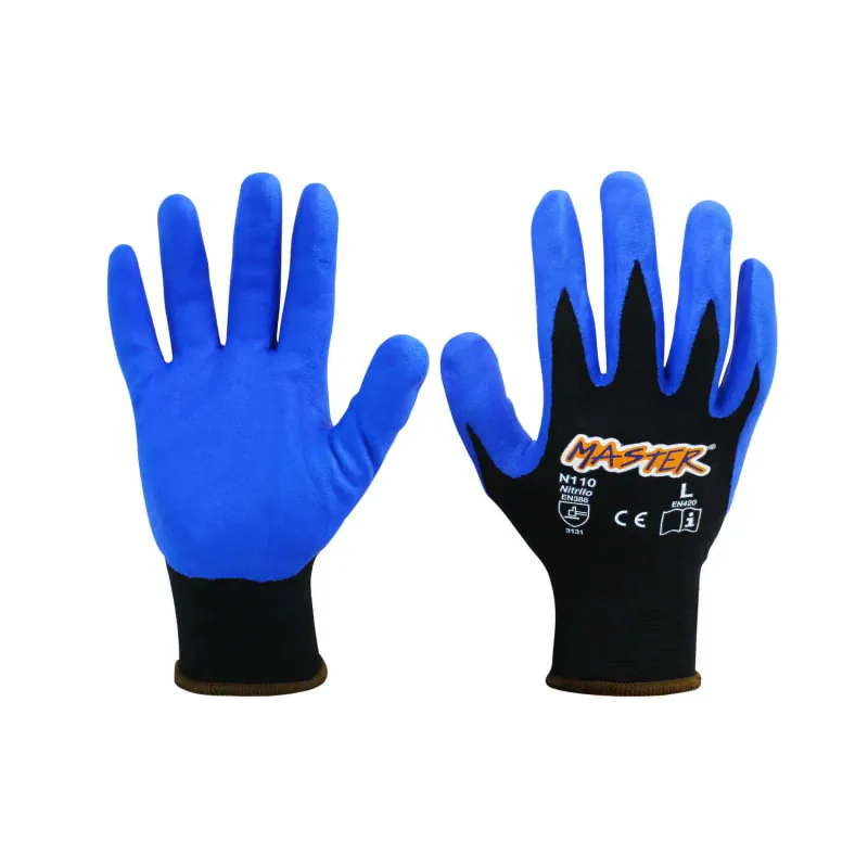 GUANTE MASTER REVESTIDO NITRILO AZULNEGRO N110TL