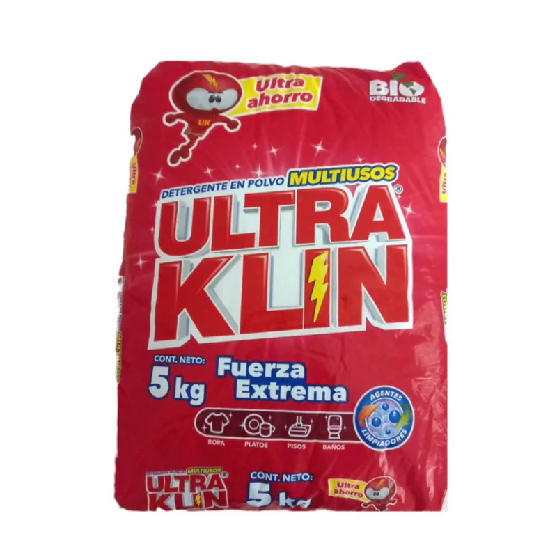 DETERGENTE POLVO ULTRAKLIN FUERZA EXTREMA ROJO 5KG