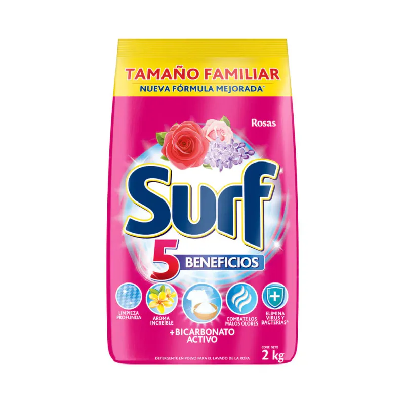 DETERGENTE POLVO SURF ROSAS LILAS 2Kg