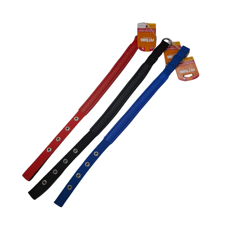 COLLAR PARA PERROS RESISTENTES 2,0X48CM PET KING ROJO, AZUL Y NEGRO