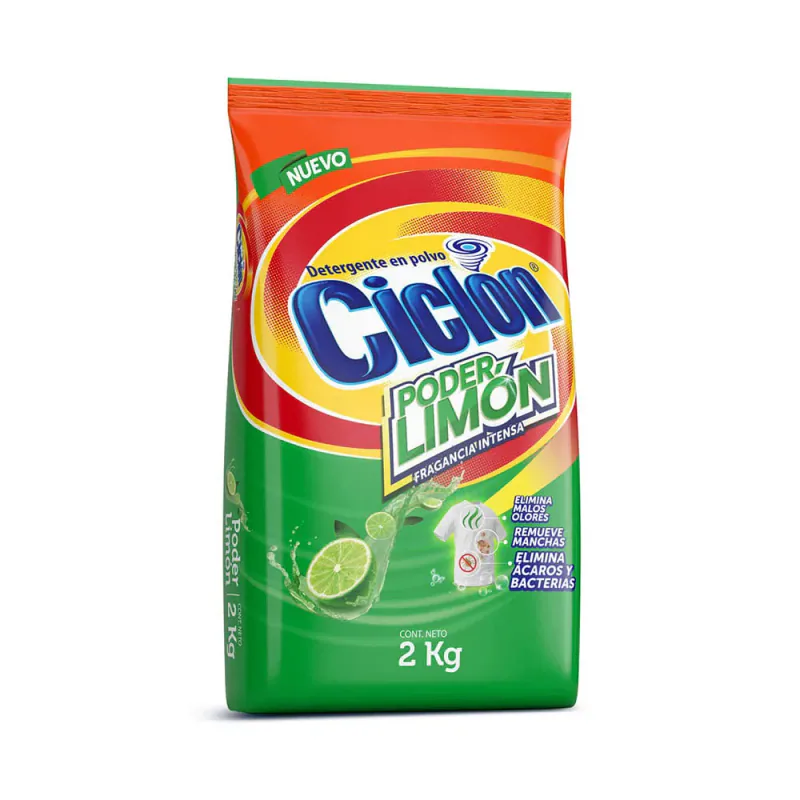 DETERGENTE CICLON POLVO LIMON 2 KG