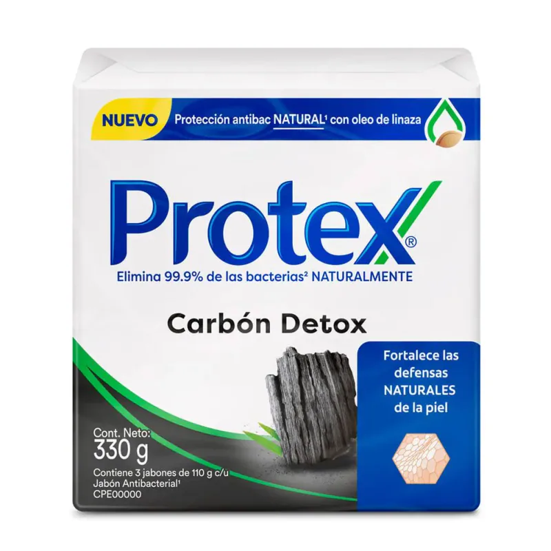 JABON PROTEX CARBON DETOX 330G X3UND