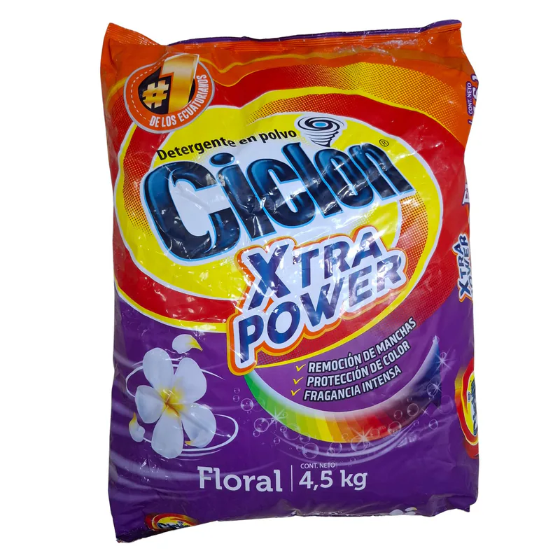 DETERGENTE CICLON POLVO FLORAL FDA 4.5KG