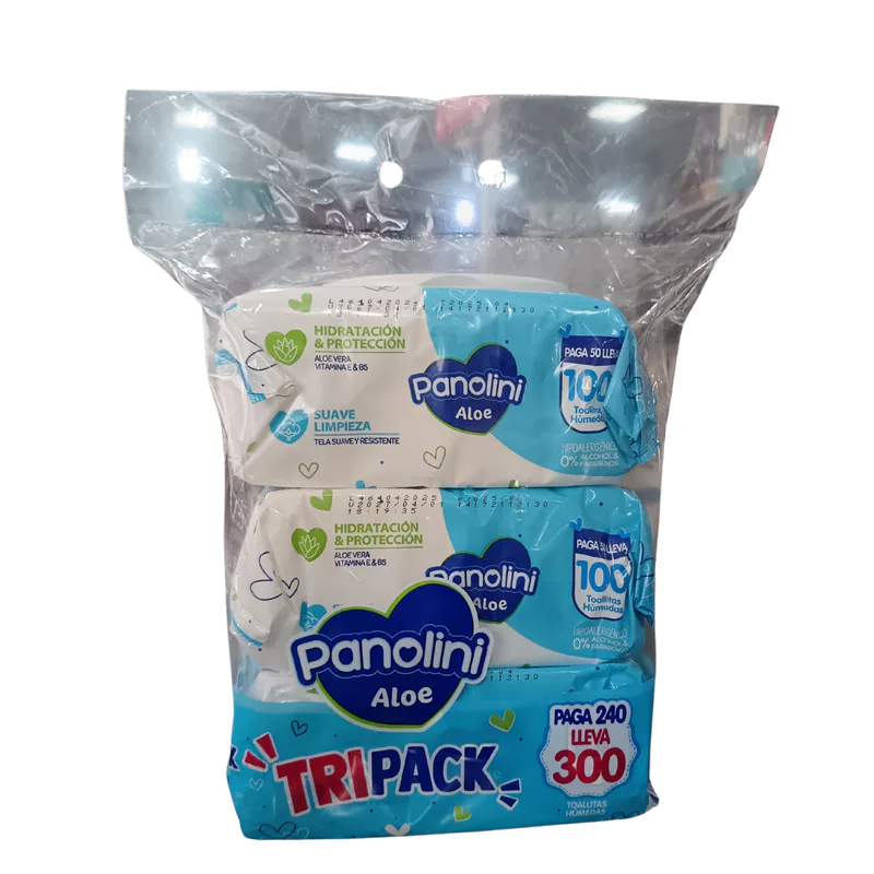 TOALLITAS HUMEDAS PANOLINI ALOE TRIPACK 300