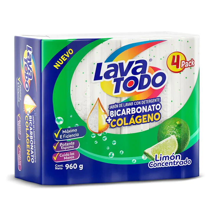 JABON LAVA TODO LIMON BICARBONATO X4 920G