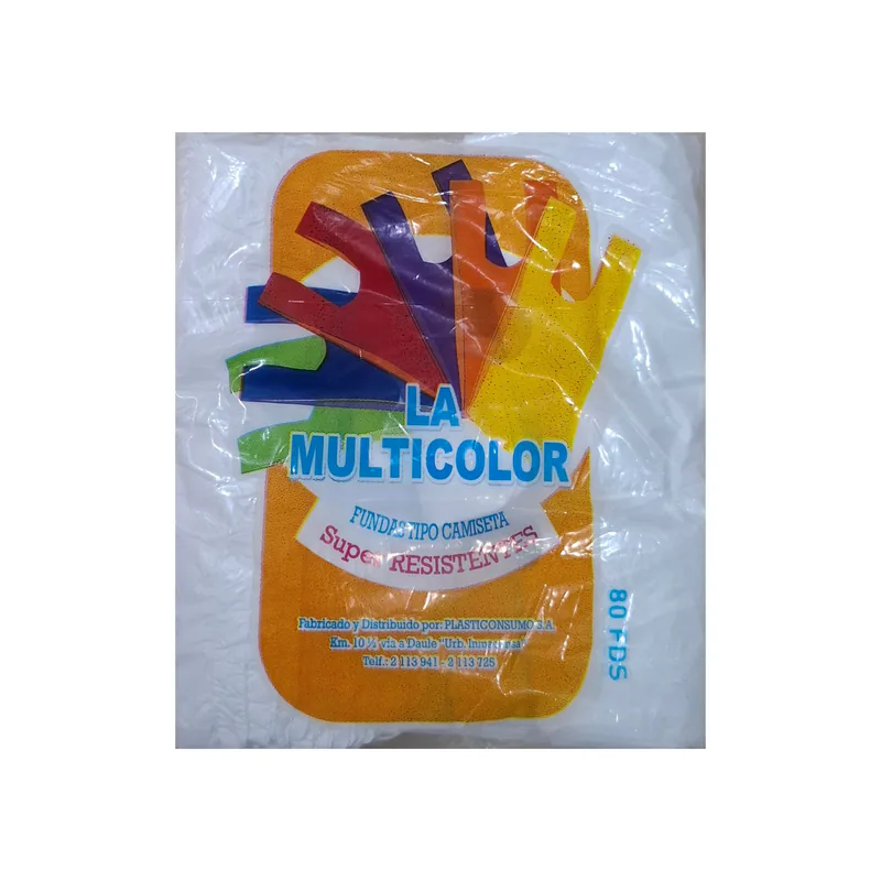 FUNDA CAMISETA LA MULTICOLOR BLANCA X120PAQ D12