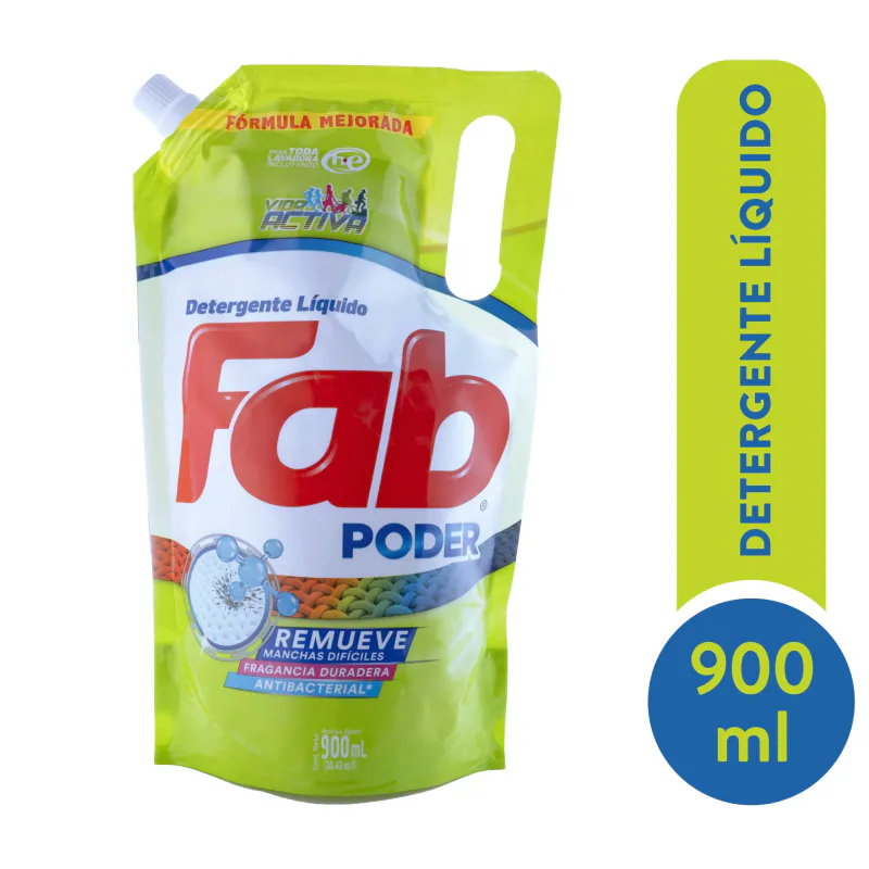 DETERGENTE LIQUIDO FAB 900ML ACTIBACTERIAL