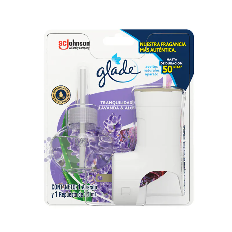 GLADE ACEITE TRANQUILIDAD LAVANDA ALOE APARATO Y REPUESTO 21ML