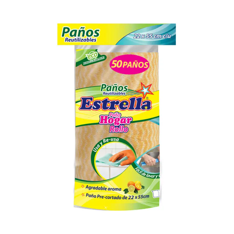 PAÑO HOGAR ESTRELLA ROLLOS X 50 X 12