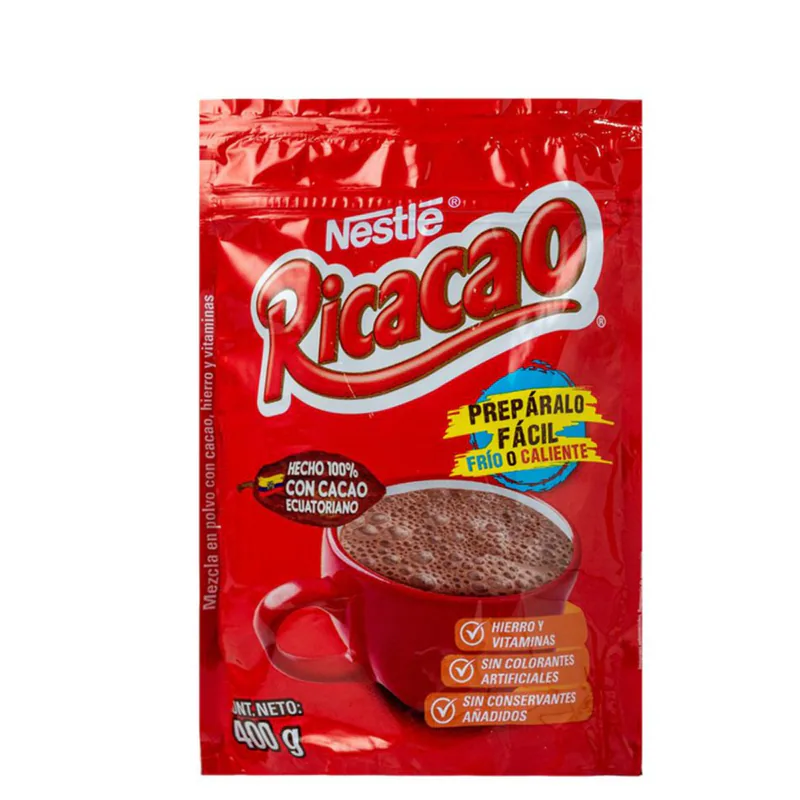 RICACAO ORIGINAL CHOCOLATE POLVO DOY PACK 400G EC