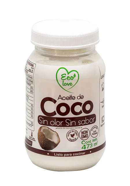 ACEITE DE COCO SIN SABOR Y SIN OLOR 473ML ECOLOVE