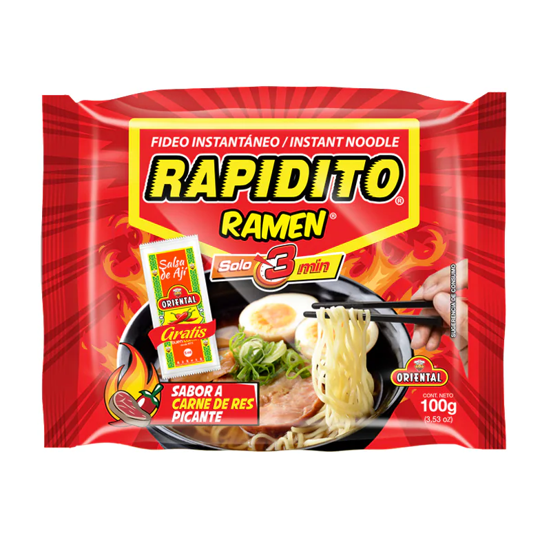 RAPIDITO RAMEN CARNE DE RES PICANTE 100G