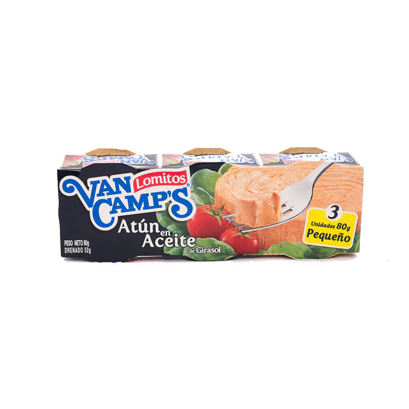 THREEPACK ATUN VAN CAMPS ACEITE GIRASOL 80G