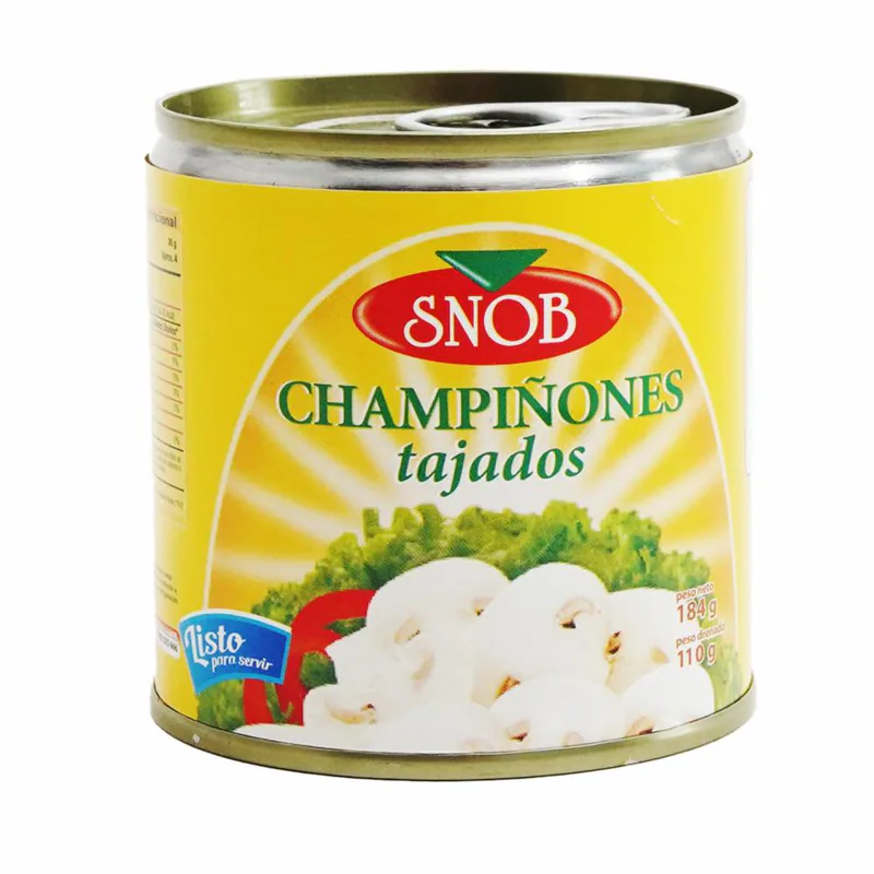 CHAMPIÑONES TAJADOS SNOB LATA 184GR