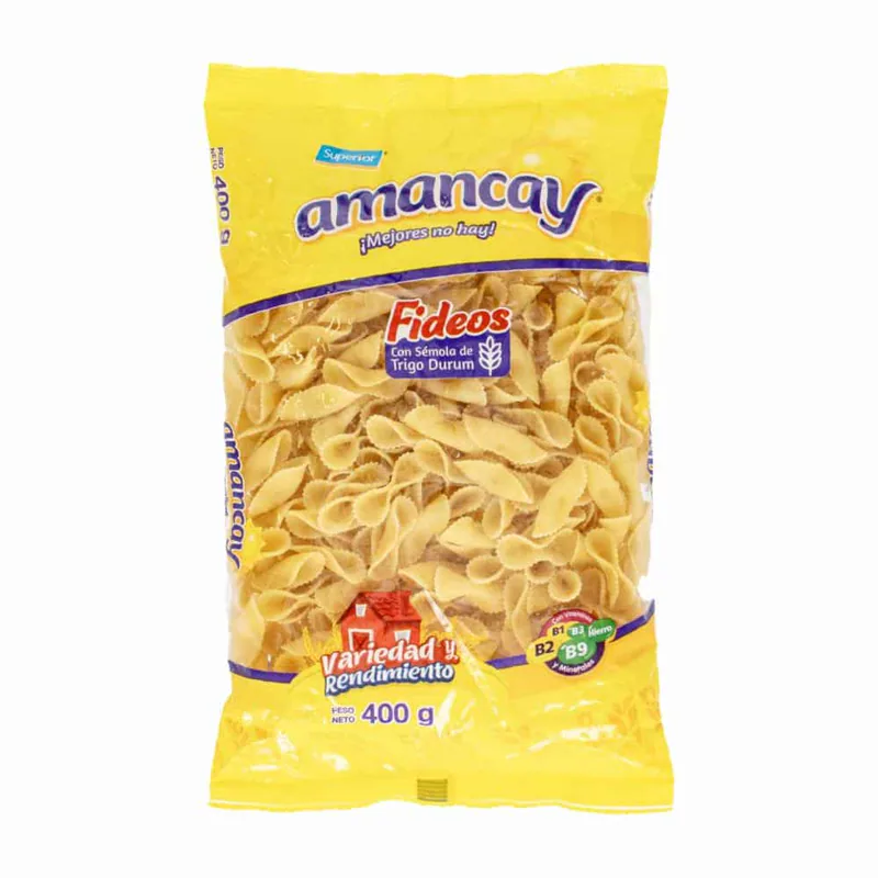 FIDEO CANASTA MEDIANA 400GR AMANCAY (25)