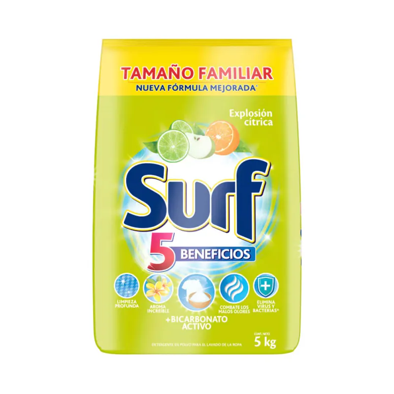DETERGENTE POLVO SURF EXPLOSION CITRICA 5KG