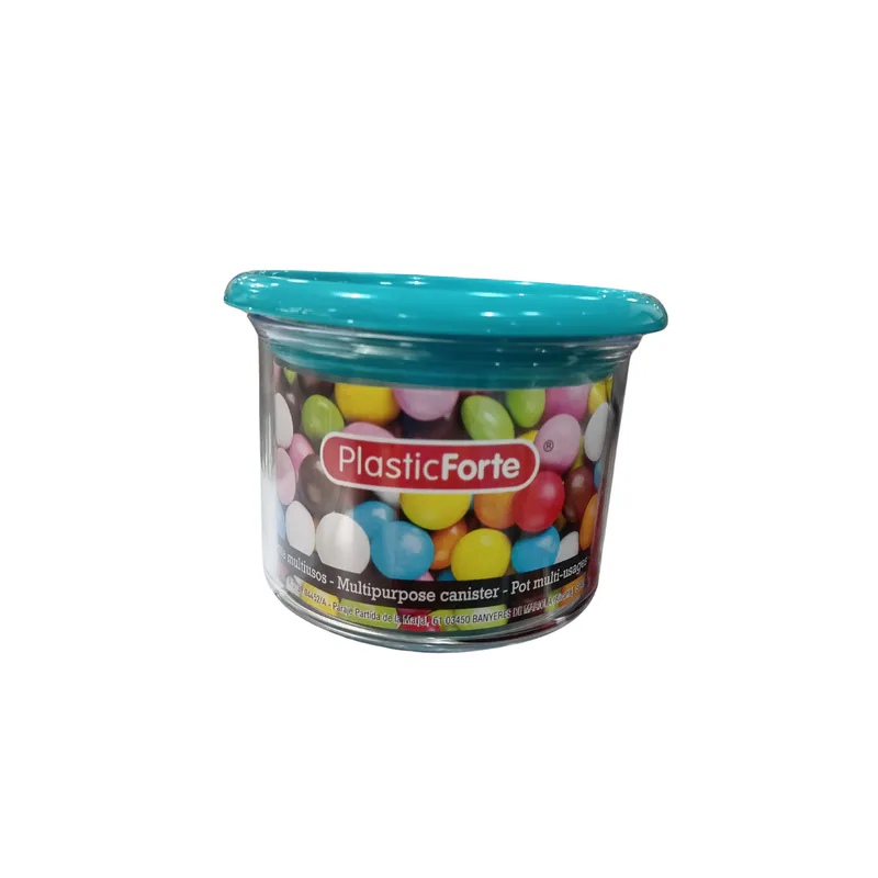 RECIPIENTE MINI PLASTICFORTE TAPA TURQUESA 160ML 11887