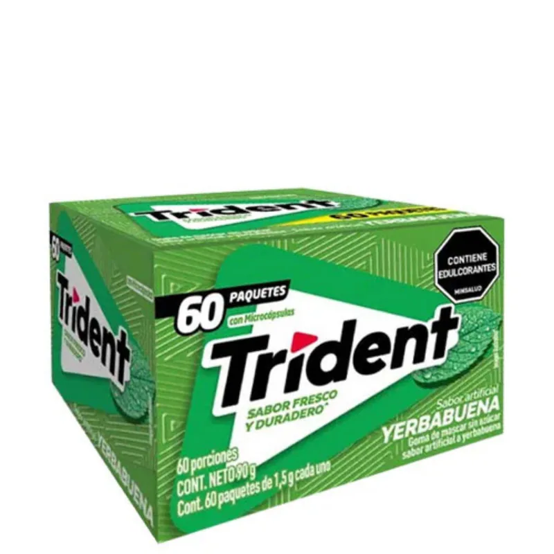 TRIDENT YERBABUENA CAJA 90G (60)