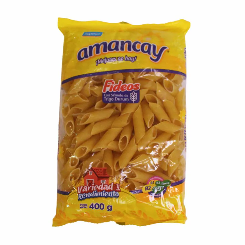 FIDEO PLUMA GRANDE 400GR AMANCAY (25)
