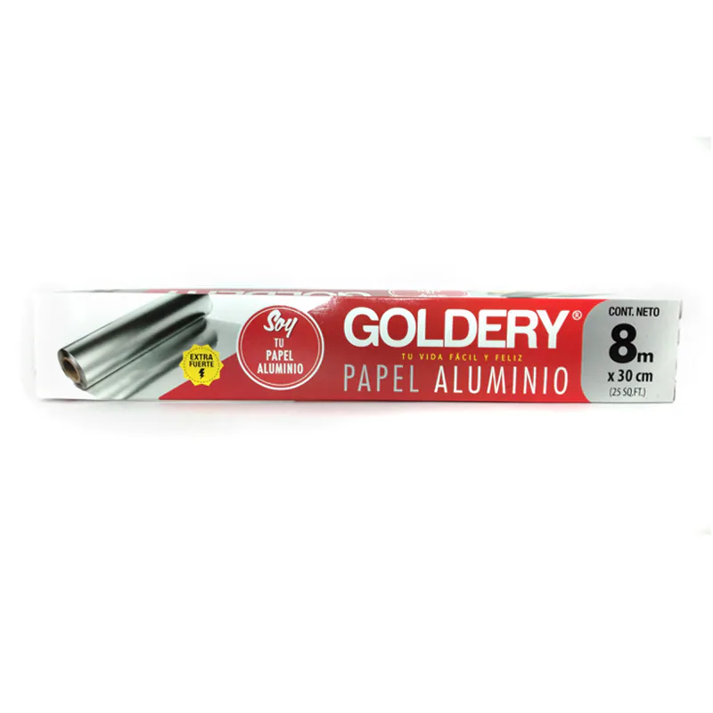 PAPEL ALUMINIO 8M X25 SQ GOLDERY