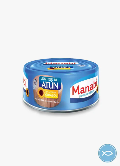 ATUN MANABI LOMNITOS ACEITE GIRASOL 160 GR (48)