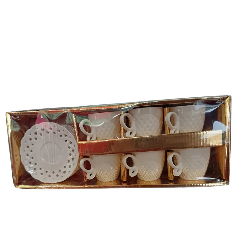 TAZA C/PLATO MINI BLANCO CERAMICA SET12