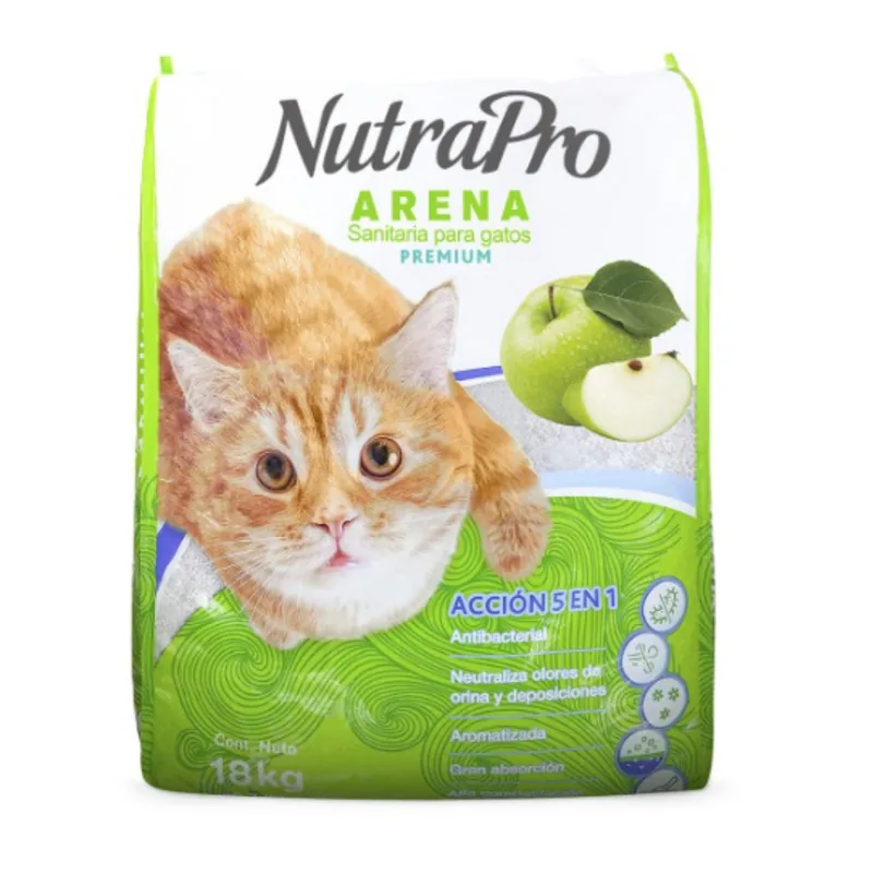 ARENA GATO MANZANA 18KG NUTRA PRO