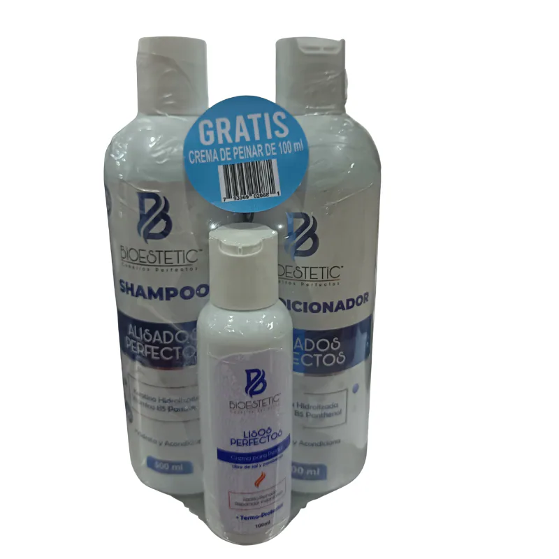 PACK X2 BIOESTETIC SHAMPOO/ACONDI ALISADOS 500ML C/U