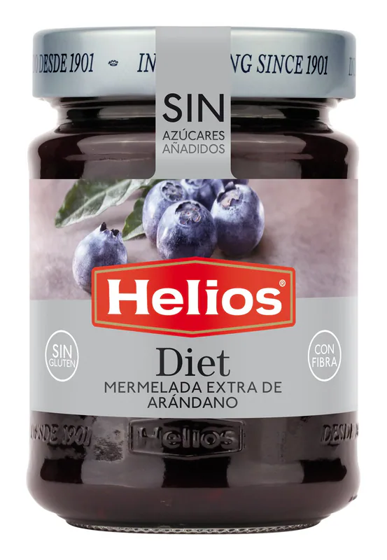 MERMELADA EXTRA DE ARANDANOS HELIOS SIN AZUCAR FRASCO 280G