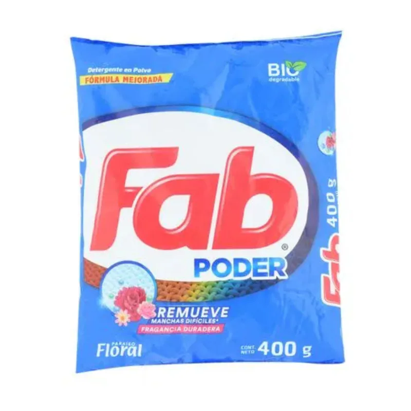 DETERG. POLVO FAB PARAISO FLORAL 20UX400GR
