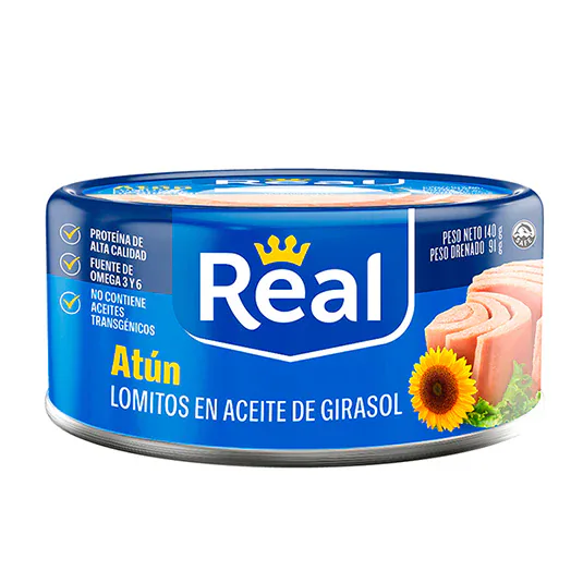ATUN REAL LOMITOS EN ACEITE GIRASOL 160G (48)