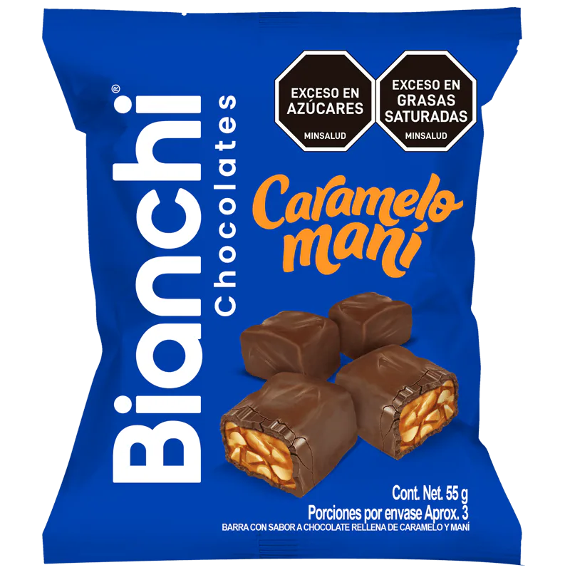 BIANCHI CHOCOLATES CARAMELO MANI 55GR