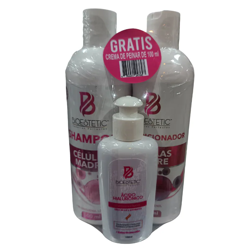PACK X2 BIOESTETIC SHAMPOO/ACONDI CELULAS MADRES 500ML C/U
