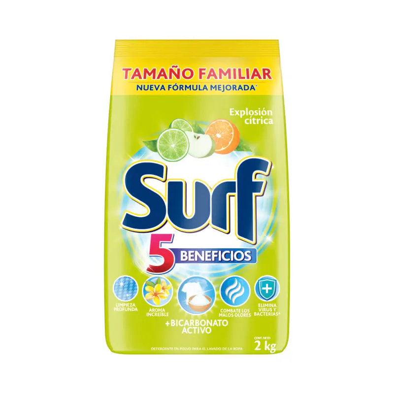 DETERGENTE SURF POLVO EXPLOSION CITRICA 5X2KG
