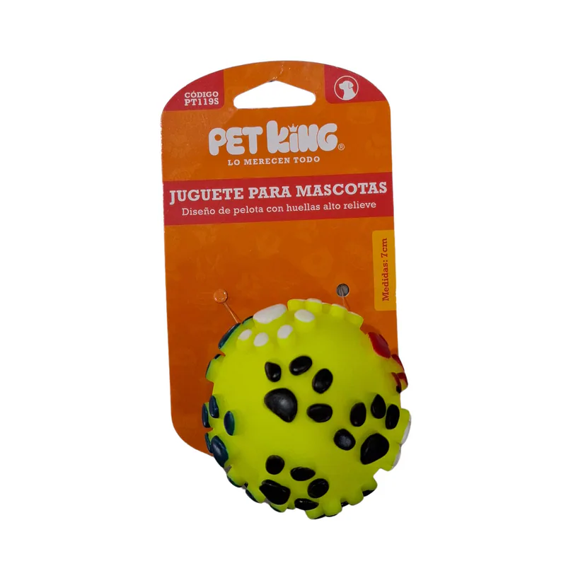 JUGUETE P/MASCOTA PELOTA HUELLAS ALTO PET KING