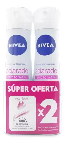 DESOD.NIVEA SPR FEM ACLARADO EFECTO SAT 150MLX2PE N