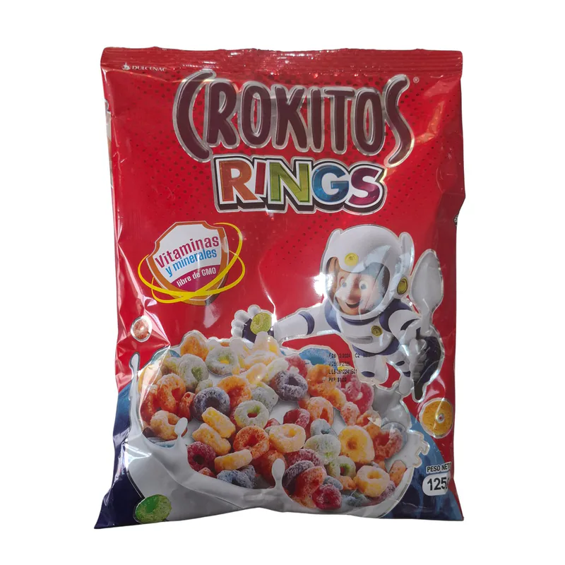 CEREAL CROKITOS RINGS ARITOS DE COLORES 125G X 30 UND